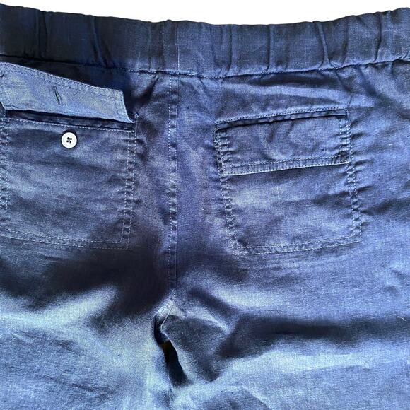 Joie Stuva Linen Joggers Pants Sz XS Navy Blue Relax Fit Pull On Drawstring - Picture 10 of 10